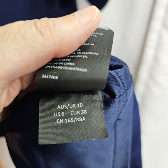 Bardot Navy Blue Cold Shoulder Jessie Dress Size 6 - Picture 11 of 11